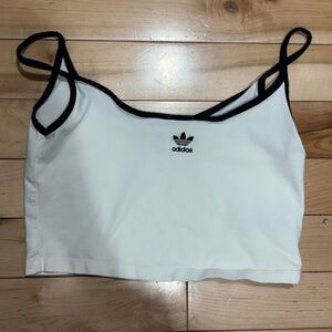 ADIDAS WHITE CROPPED TANK TOP